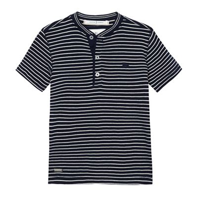 Boys' navy striped print top